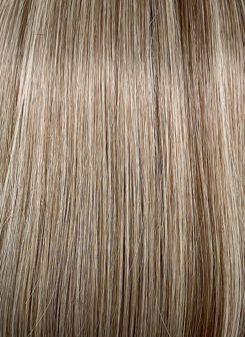 Balayage Blonde With Dark Roots Straight Mono Top Lace Wig MN005