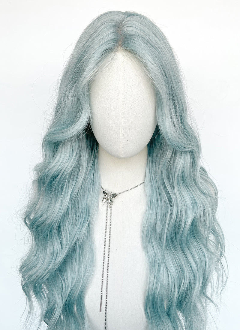 Pastel Blue Wavy Synthetic Wig NL084