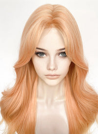 Peach Pink Ombre Wavy Synthetic Wig NL086