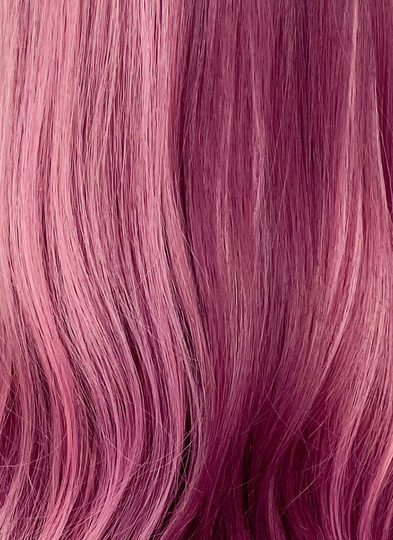 Purple With Pink Highlights Wavy Synthetic Wig NL088