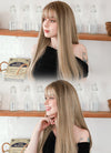 Brown With Blonde Highlights Straight Synthetic Hair Wig NS525