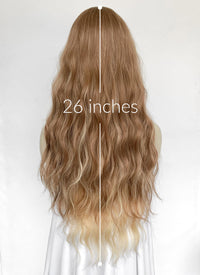 Brown Mixed Blonde Wavy Synthetic Hair Wig NS554