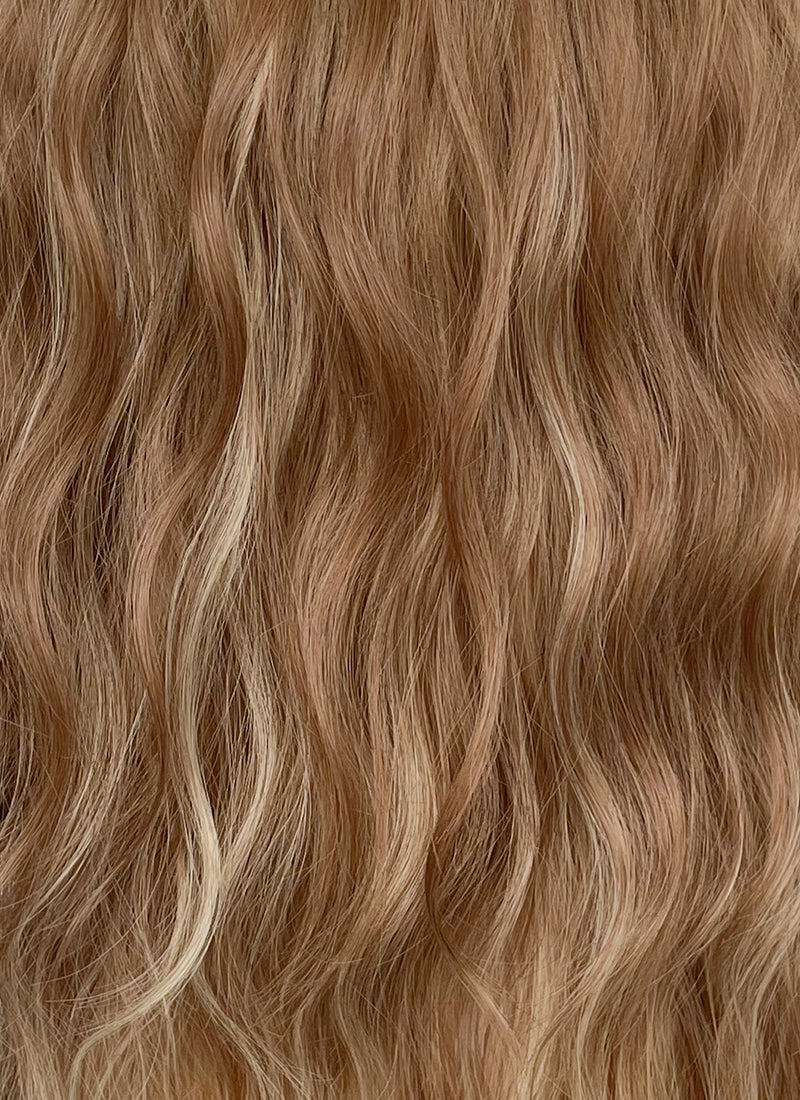 Brown Mixed Blonde Wavy Synthetic Hair Wig NS554