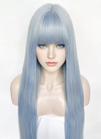 Pastel Blue Straight Synthetic Hair Wig NS558