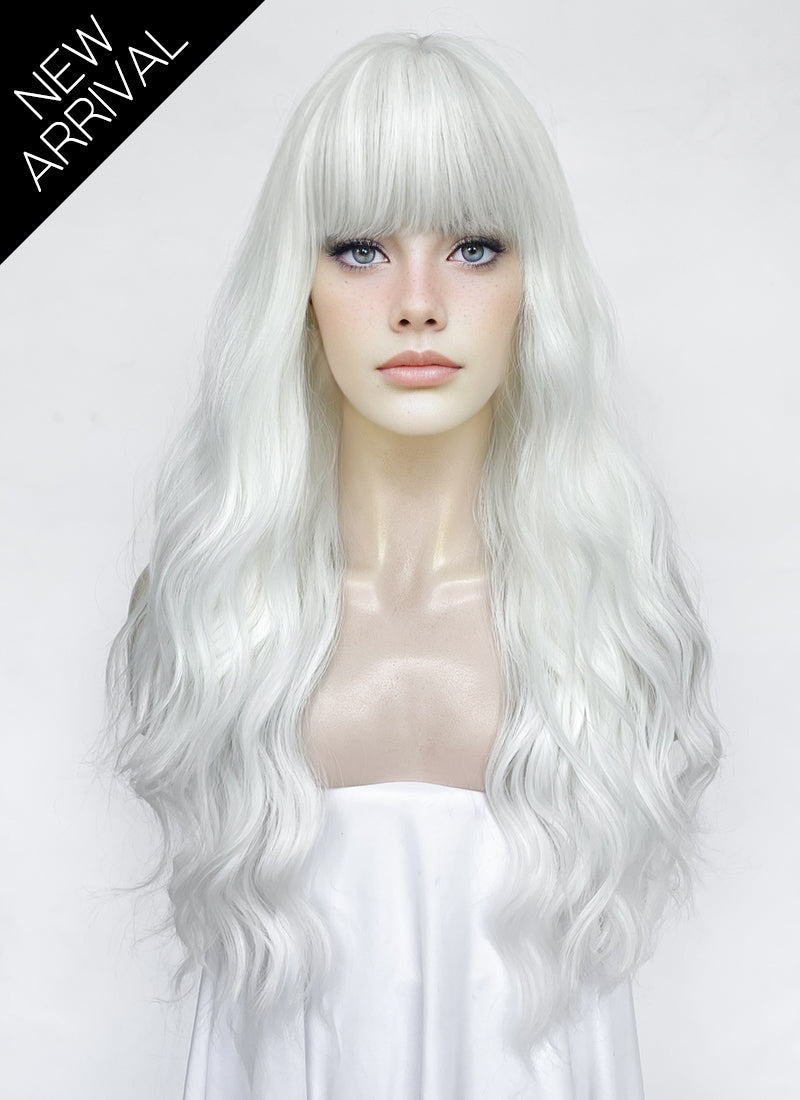 White Wavy Synthetic Hair Wig NS566