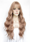 Pastel Peach Pink Wavy Synthetic Hair Wig NS567