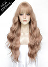 Pastel Peach Pink Wavy Synthetic Hair Wig NS567