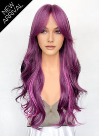 Mixed Purple Wavy Synthetic Hair Wig NS569