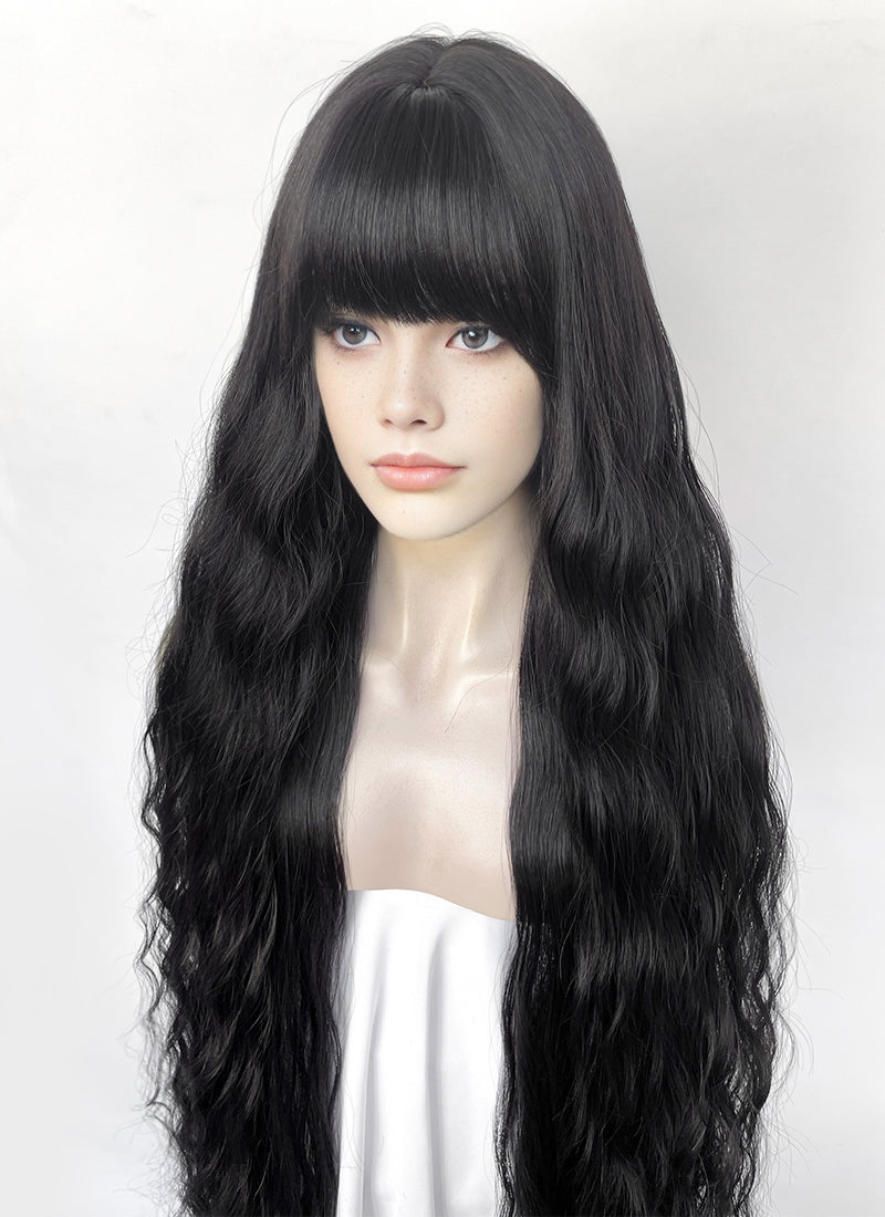 Black Wavy Synthetic Hair Wig NS572