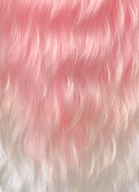 Pink Blonde Ombre Wavy Synthetic Hair Wig NS577