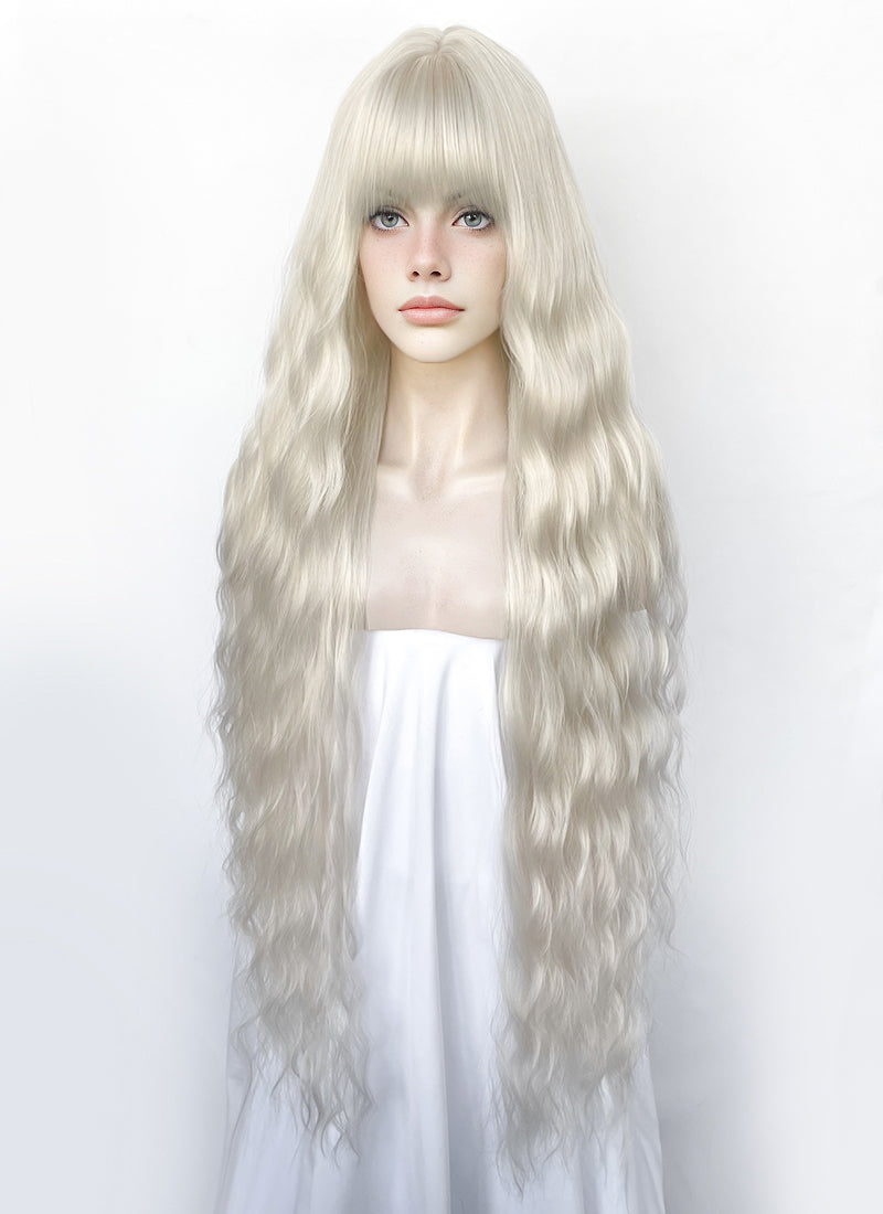 Platinum Blonde Wavy Synthetic Hair Wig NS579