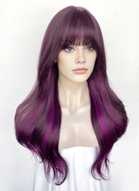 Mixed Purple Wavy Synthetic Hair Wig NS581