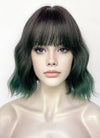 Brunette Green Ombre Wavy Synthetic Hair Wig NS583