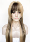 Medium Blonde Mixed Black Straight Synthetic Hair Wig NS588