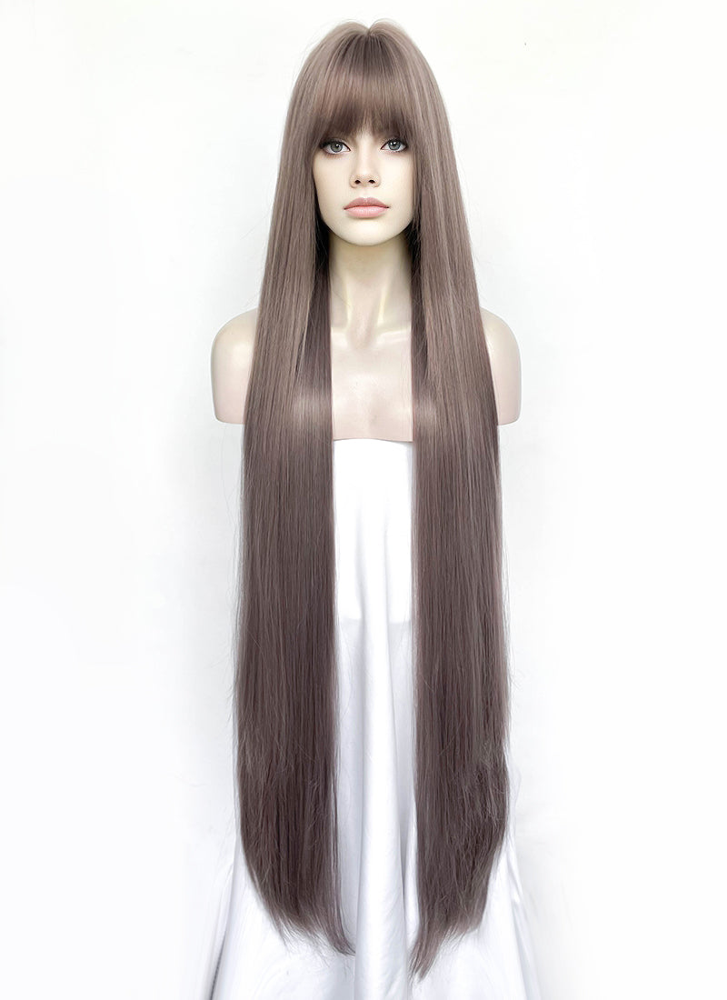 Ash Purple Straight Synthetic Hair Wig NS597