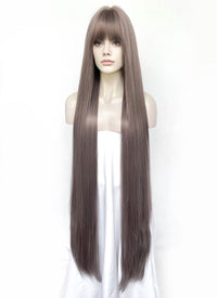 Ash Purple Straight Synthetic Hair Wig NS597