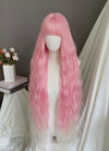 Pink Blonde Ombre Wavy Synthetic Hair Wig NS577