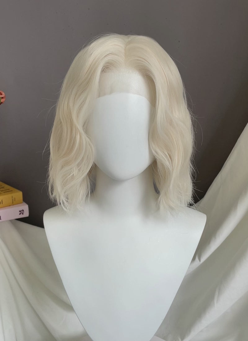 House of the Dragon King Aegon ll Targaryen Platinum Blonde Wavy Lace Front Synthetic Men's Wig LFK5561