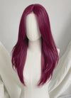 Burgundy Red Curtain Bangs Straight Lace Front Synthetic Hair Wig LF3328