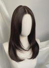 Brunette Curtain Bangs Straight Layered Hush Cut Lace Front Synthetic Hair Wig LF3325