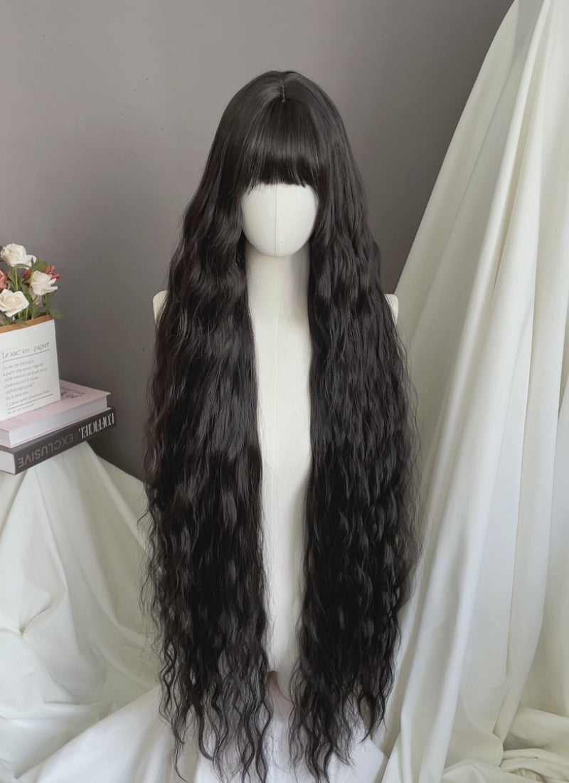 Black Wavy Synthetic Hair Wig NS572