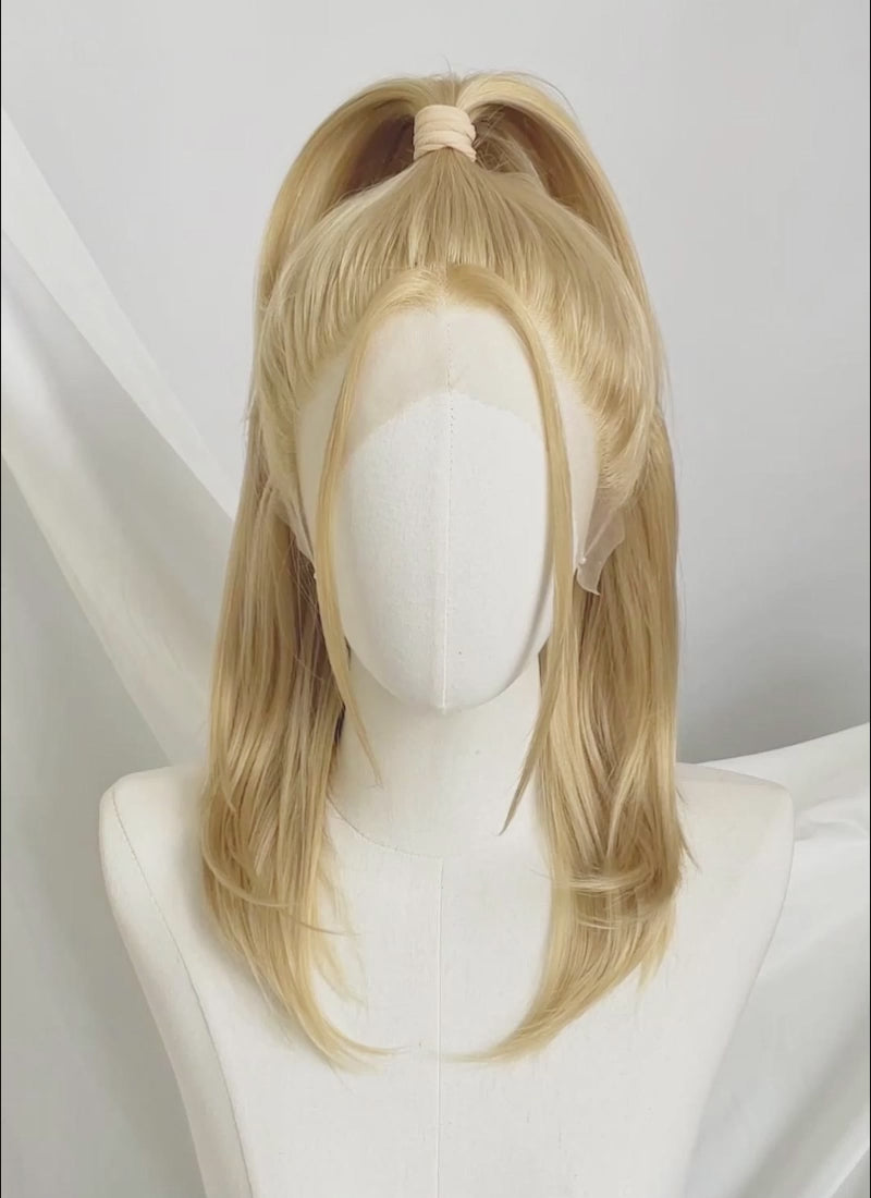 Golden Blonde Straight Lace Front Synthetic Wig LF1320