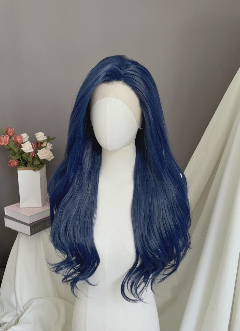 Blue Wavy Lace Front Synthetic Wig LN6040