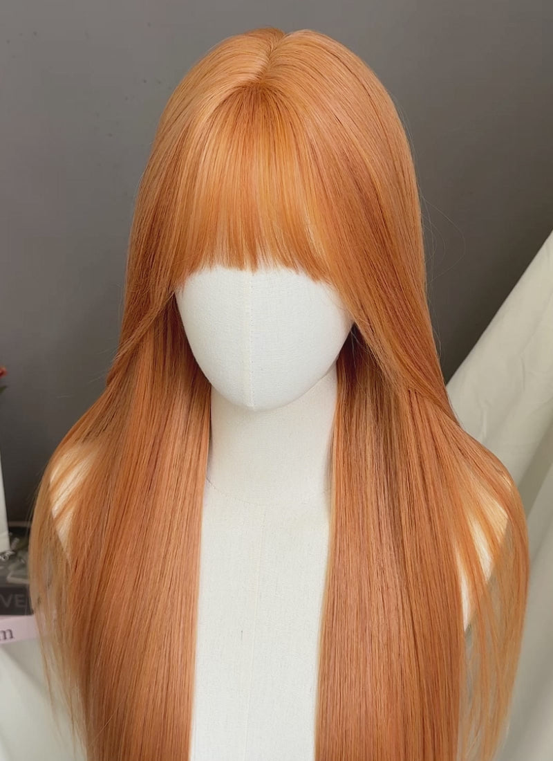 Orange Straight Synthetic Hair Wig NS564