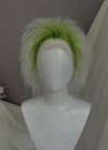 Beetlejuice Grey With Green Roots Wavy Lace Front Synthetic Men's Wig LF6082