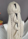 Platinum Blonde Braided Lace Front Synthetic Wig LF2159