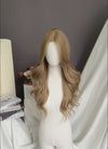 Blonde Curtain Bangs Wavy Lace Front Synthetic Hair Wig LF3339