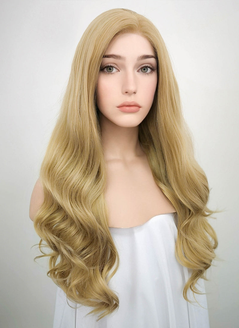 Wavy Golden Blonde Lace Front Synthetic Wig LF119 Wig Is Fashion