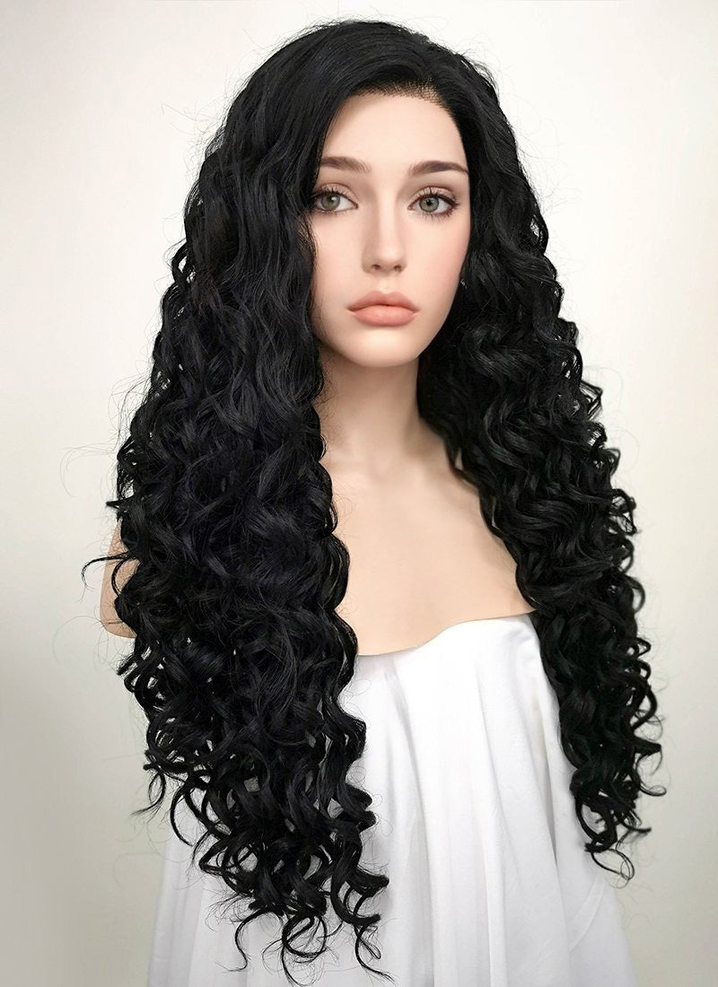 Spiral Curly Black Lace Front Synthetic Wig LF166 Wig Is Fashion