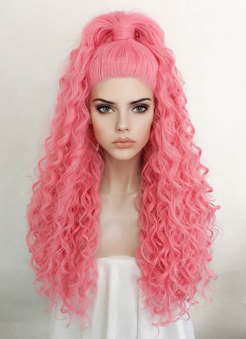 Pink Braided Lace Front Synthetic Wig WigIsFashion Wig Is Fashion