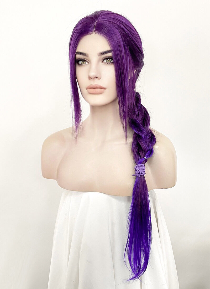 Two Tone Purple Braided Lace Front Wig WigIsFashion Wig Is Fashion