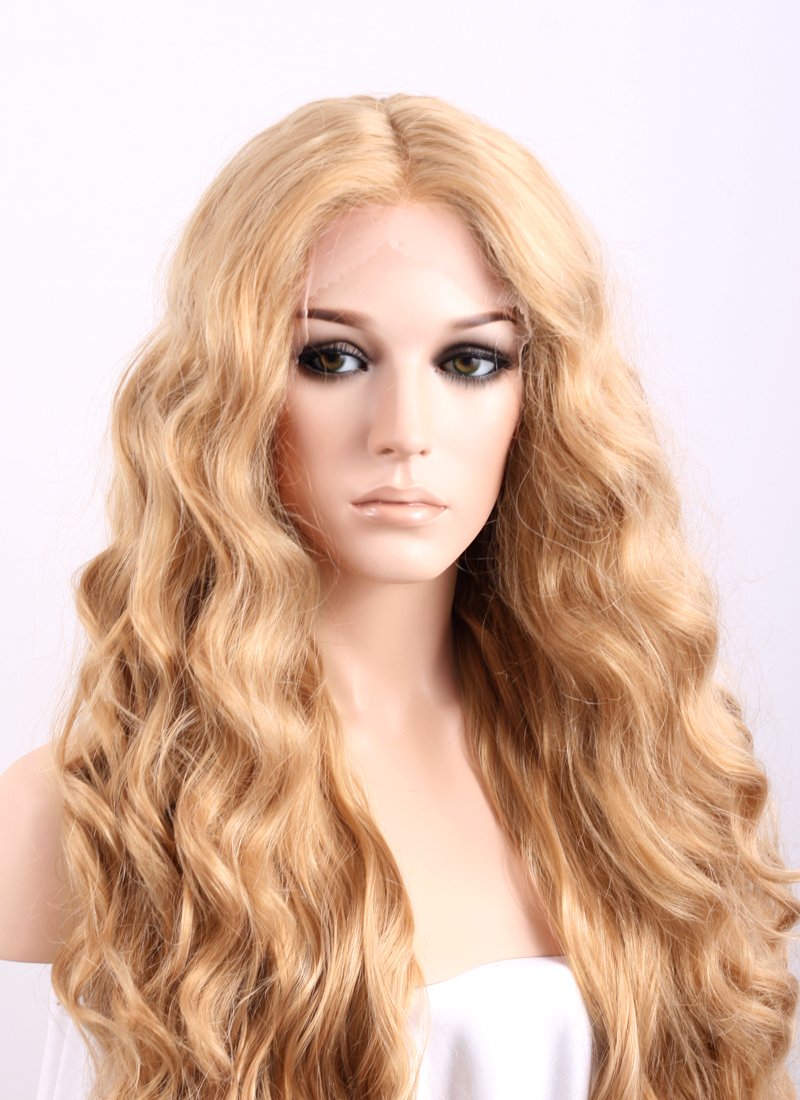 Wavy Golden Blonde Lace Front Synthetic Wig LF244 Wig Is Fashion