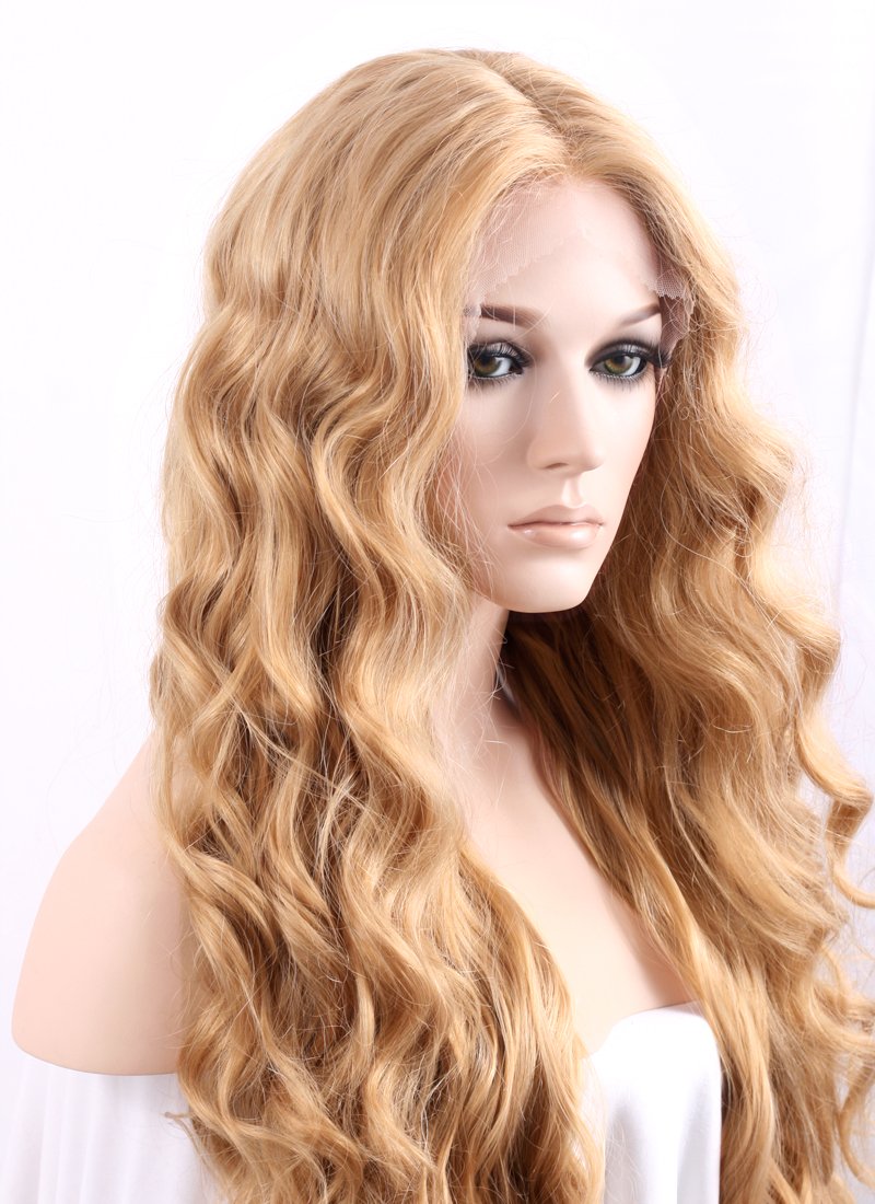 Wavy Golden Blonde Lace Front Synthetic Wig LF244 Wig Is Fashion