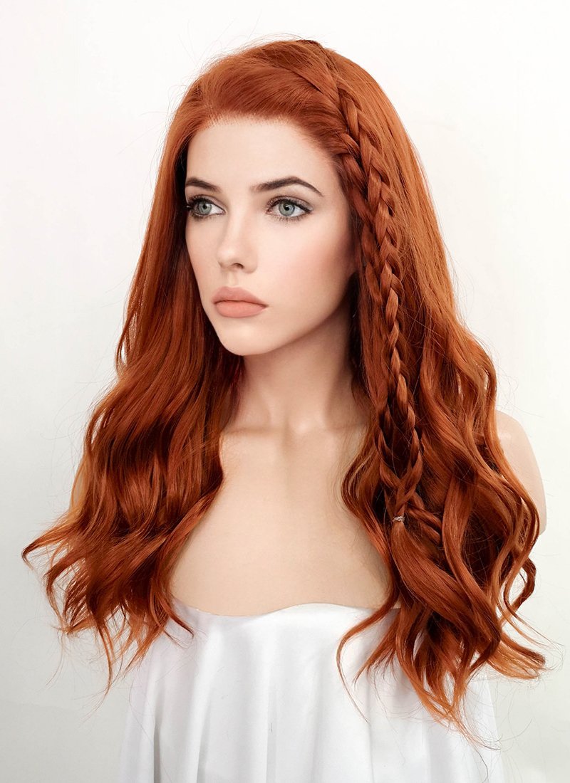 Marvel Black Widow Black Widow Ginger Wavy Lace Front Synthetic