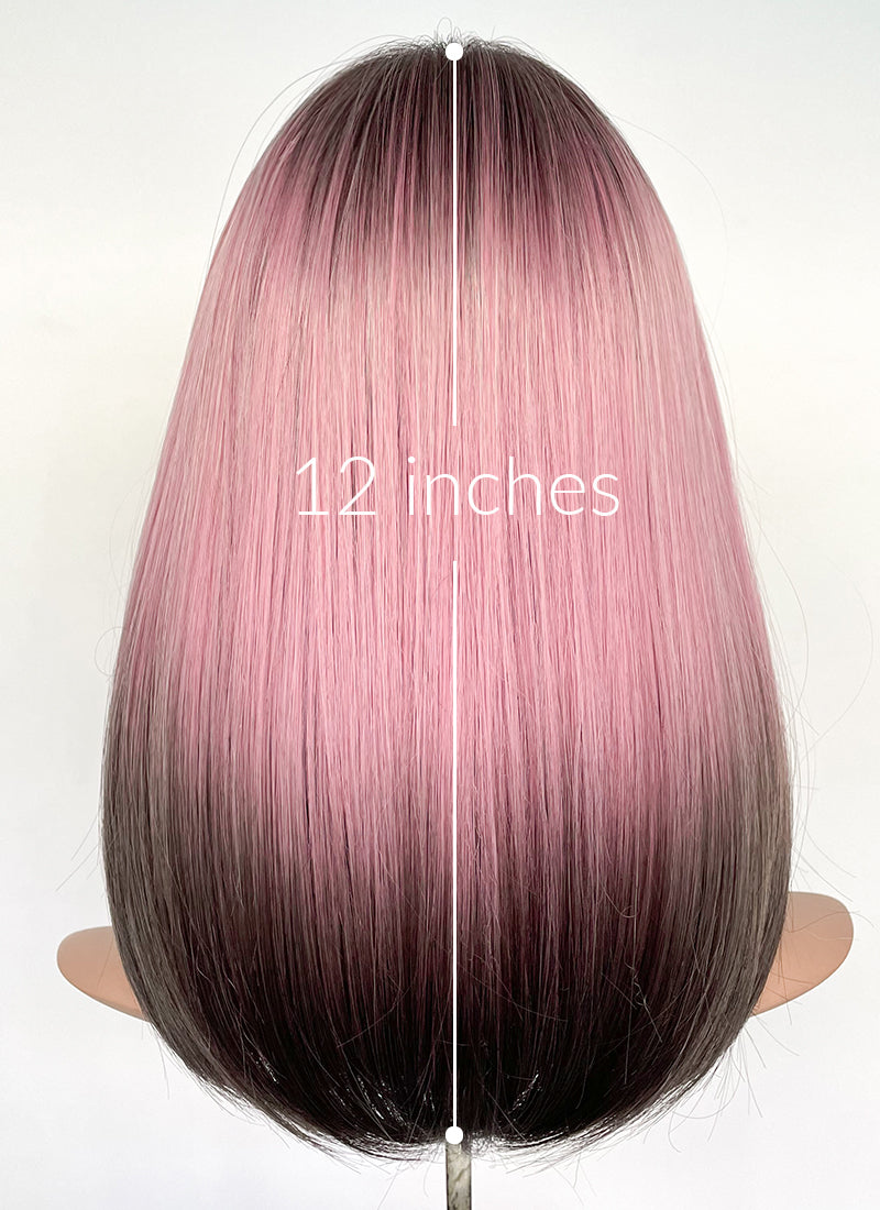 Pink ombre straight outlet hair