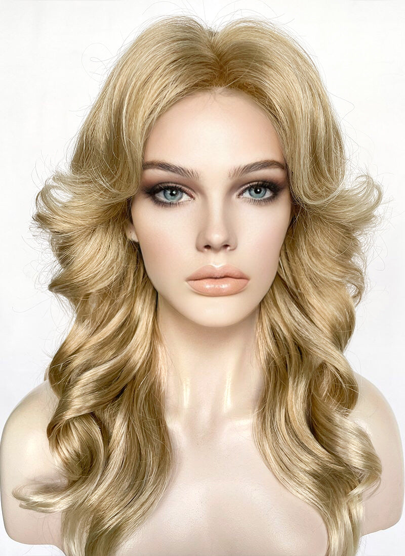 Mixed Blonde Wavy Lace Front Synthetic Wig | WigIsFashion – Wig Is 