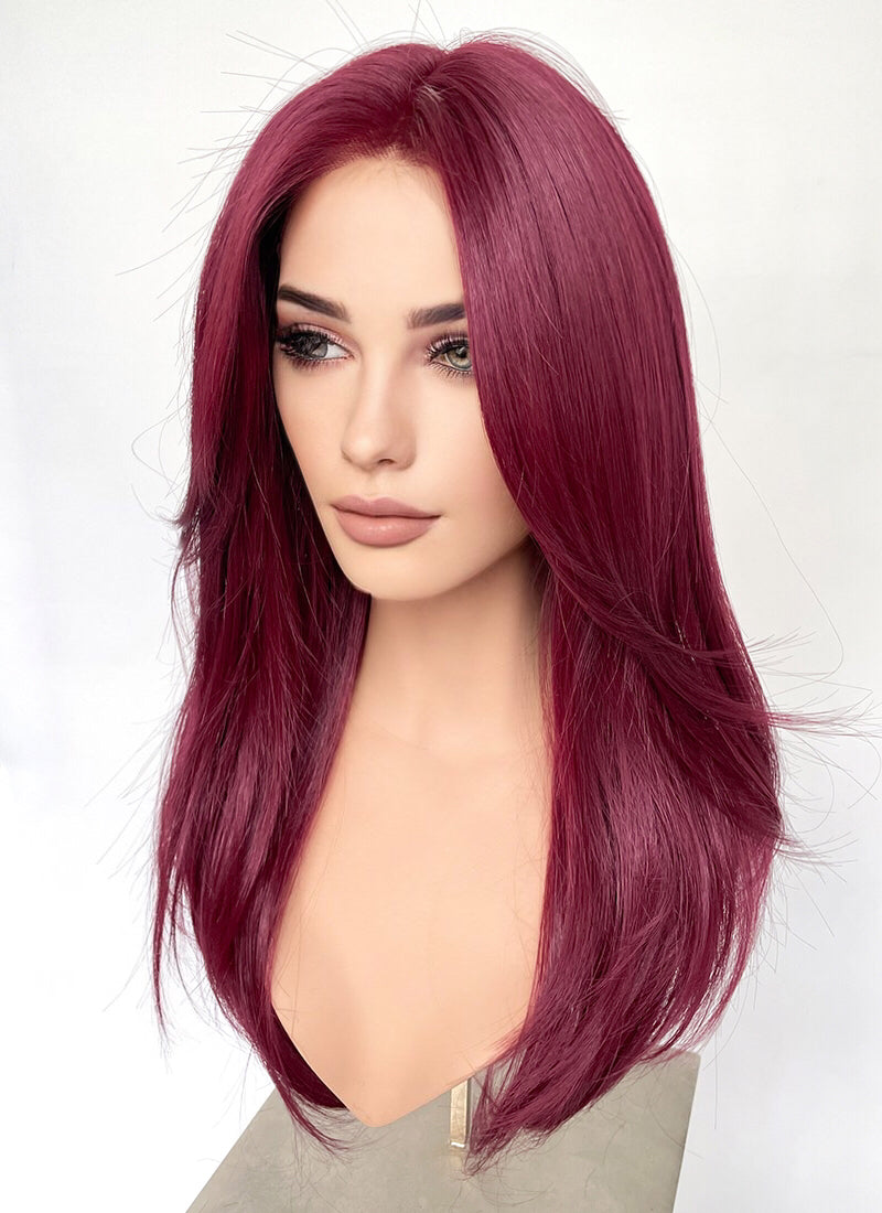 Wowfactor outlets violet fire burgundy bang wig