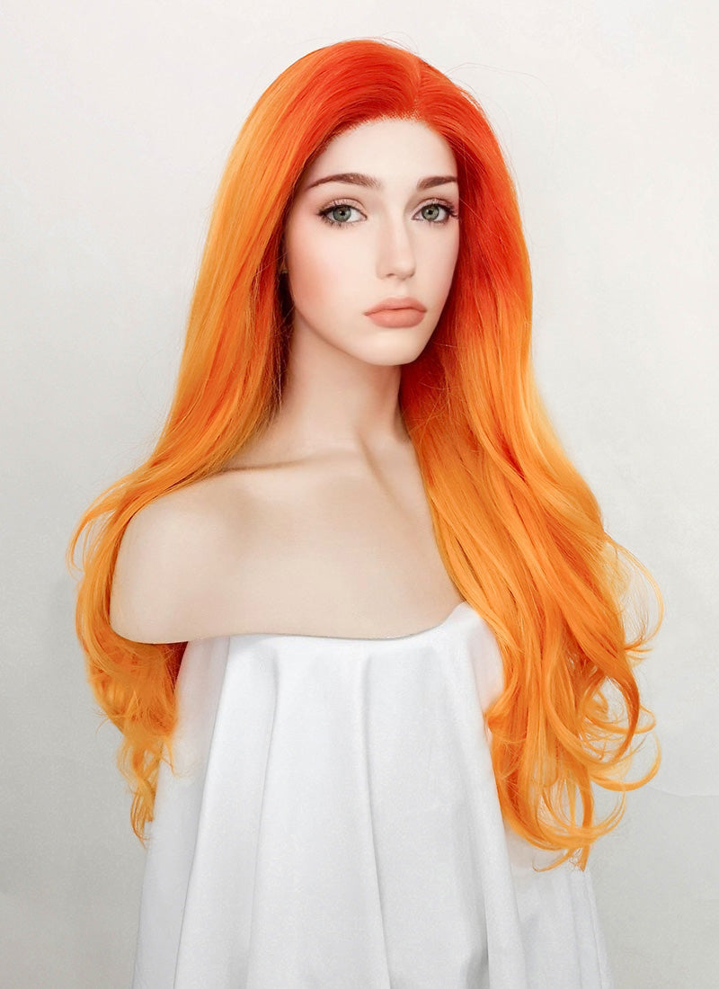 Pumpkin patch Orange lace deals front wig