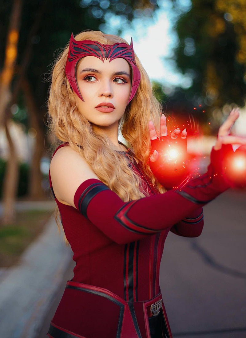 Scarlet Witch Wanda Maximoff Golden Blonde Curly Lace Front