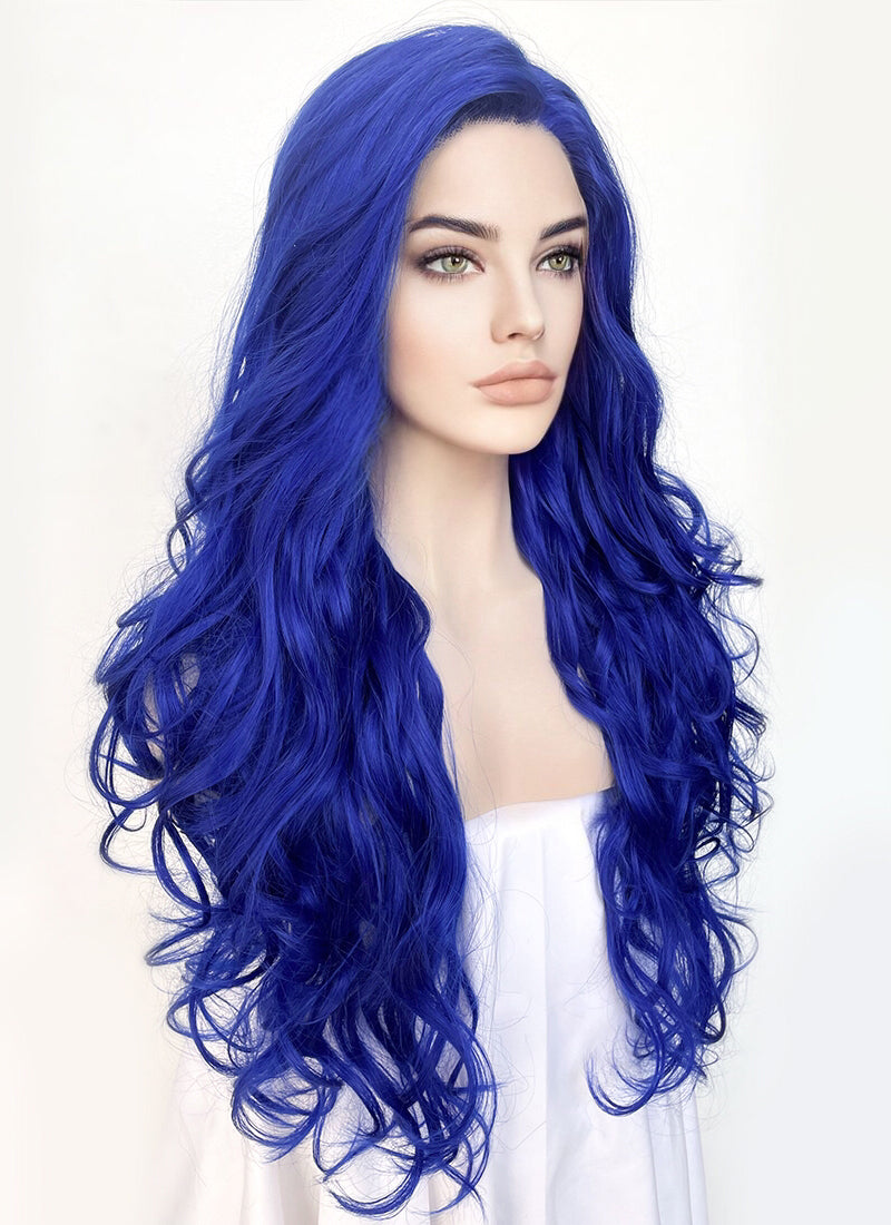 Blue Wavy Lace Front Synthetic Wig LF5149