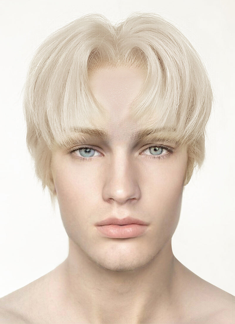 Light Ash Blonde Straight Lace Front Synthetic Wig LF6020