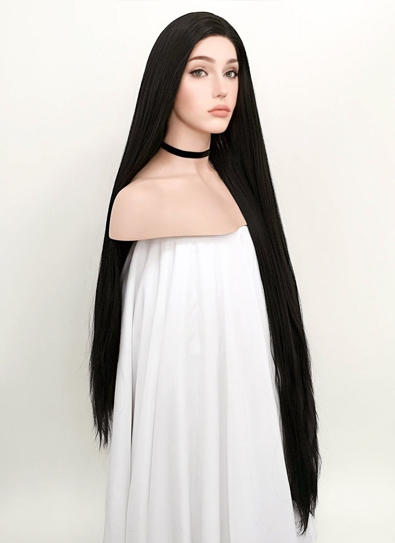 Straight Yaki Natural Black Lace Front Synthetic Wig LF701A Wig