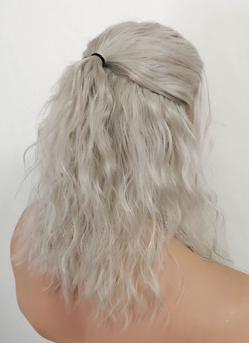 Silver Grey Curly Lace Front Synthetic Wig WigIsFashion Wig Is