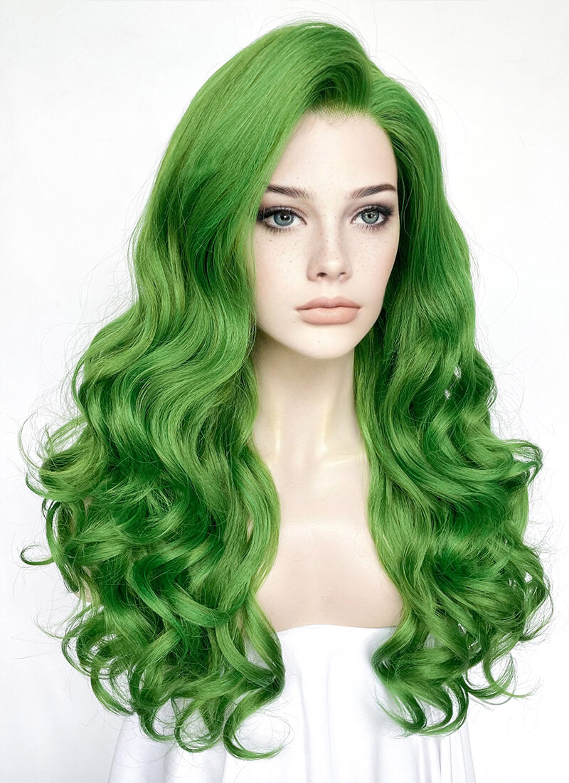 Green shop wavy wig