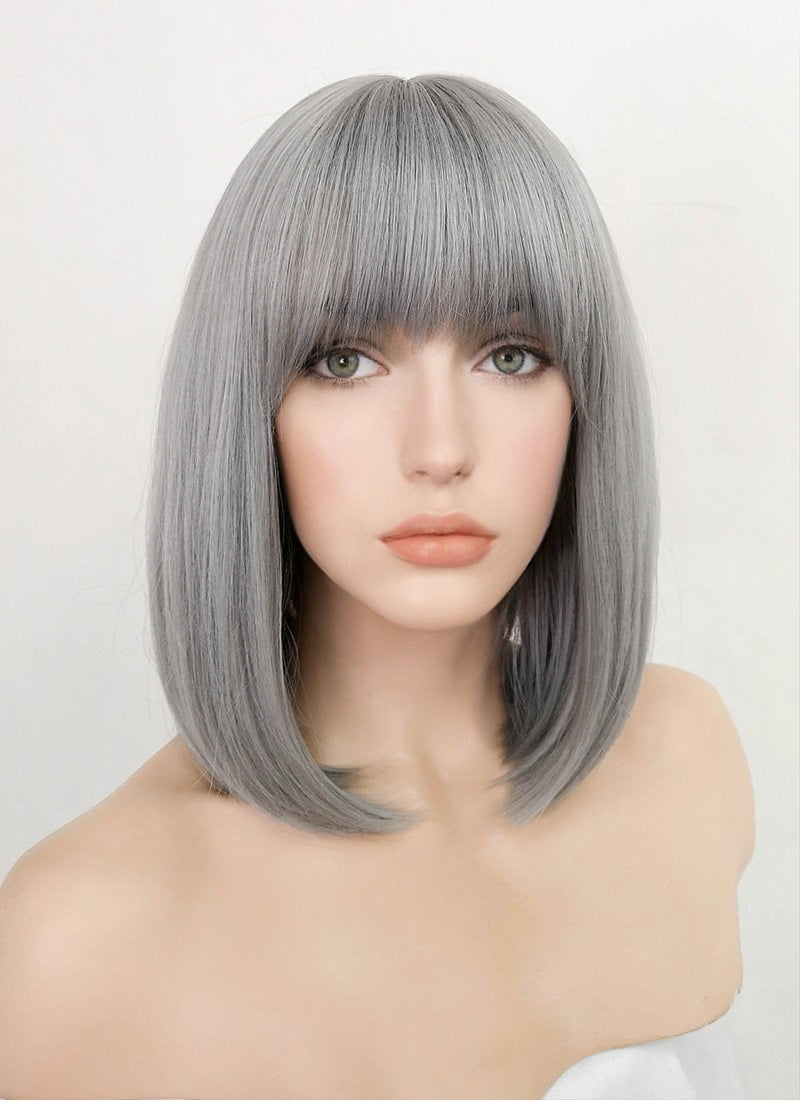 Grey Straight Bob Synthetic Hair Wig NS257 Wig Is Fashion