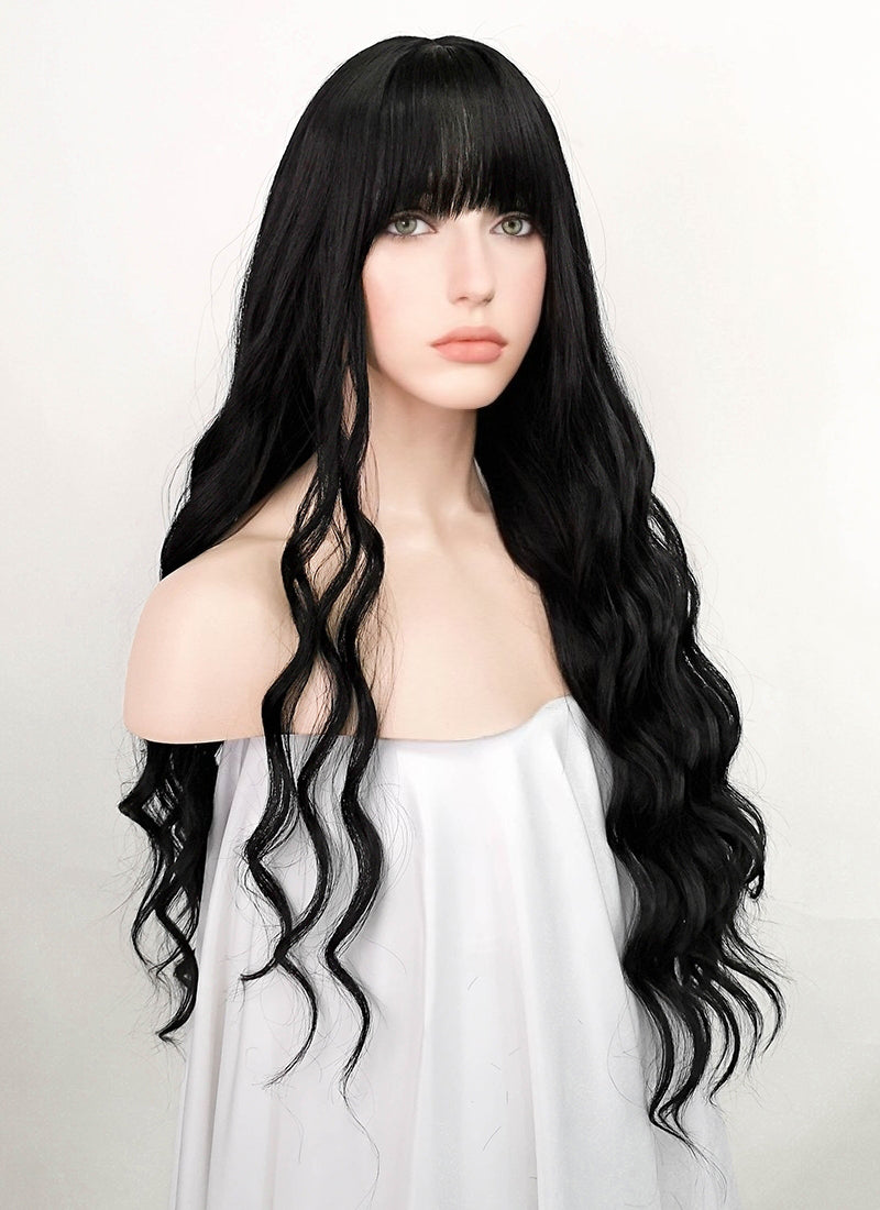 Black hair hotsell wig with bangs